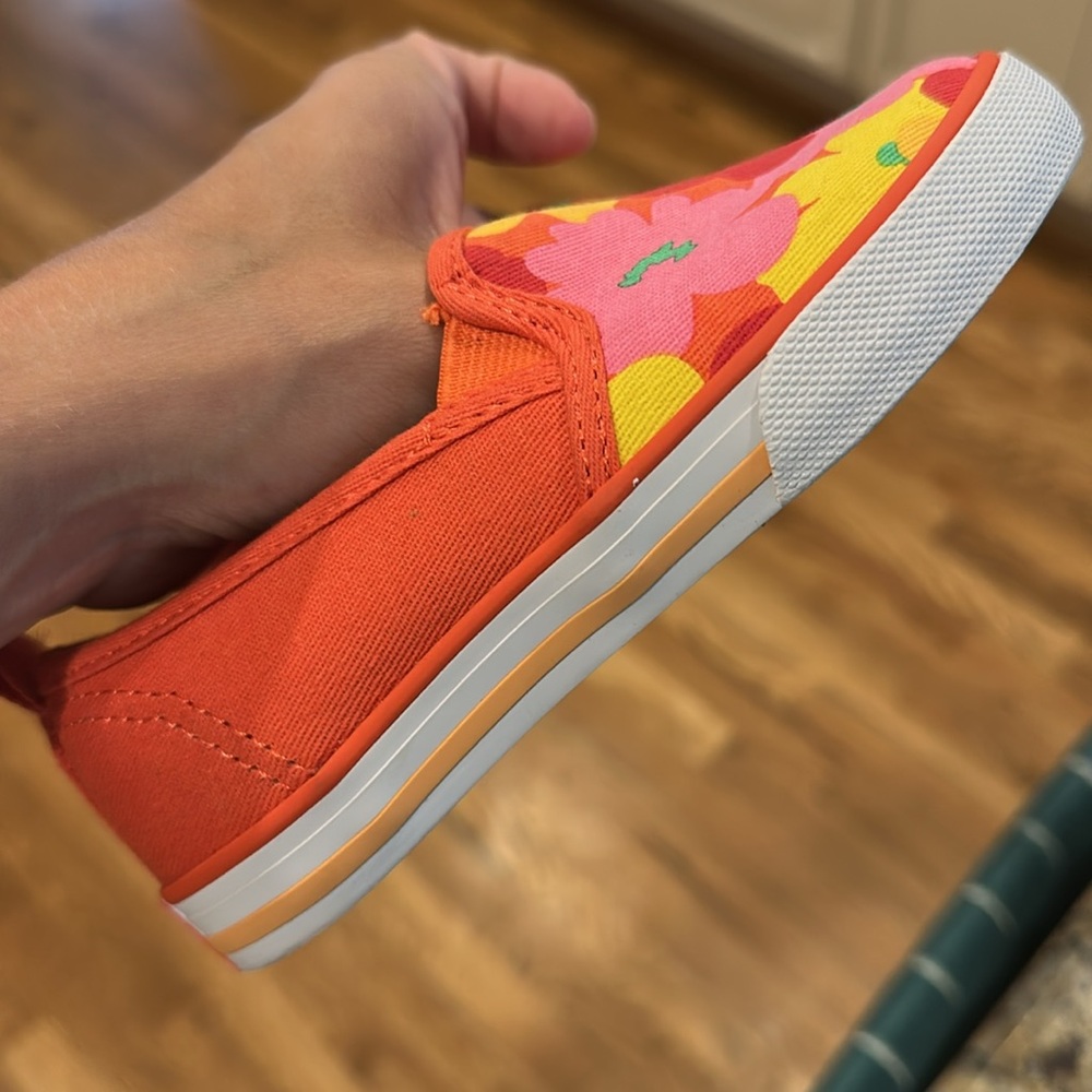 Hanna Andersson Red and Pink Floral Slip On Sneakers - Little Girls - New In Box - Picture 5 of 6